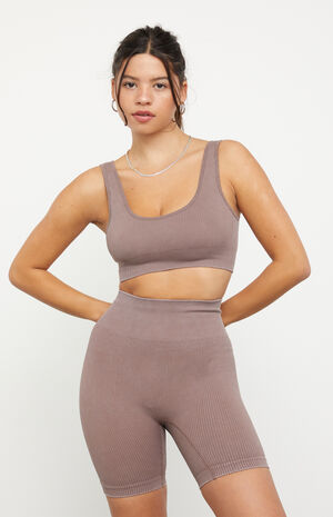 Active Seamless Ribbed Biker Shorts image number 1