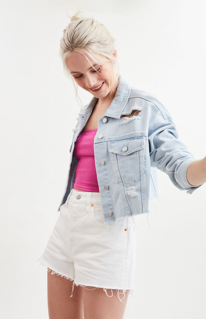 Cropped Trucker Denim Jacket