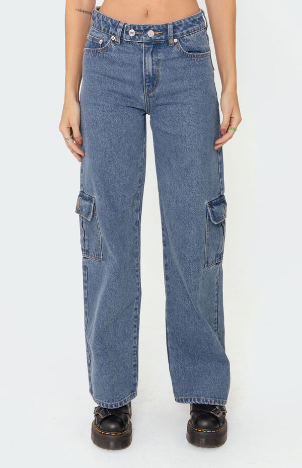 Iridescent Denim Low Waisted Cargos