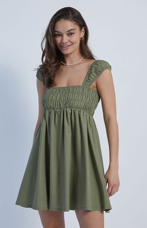 Cap Sleeve Smocked Mini Dress image number 1
