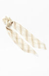 Cream Plaid Flowy Scrunchie Cream Plaid Flowy Scrunchie image number null