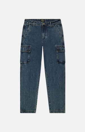 Medium Blue Denim Cargo Pants image number 1