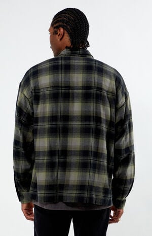 x PacSun Gray Long Sleeve Classic Flannel Shirt image number 3