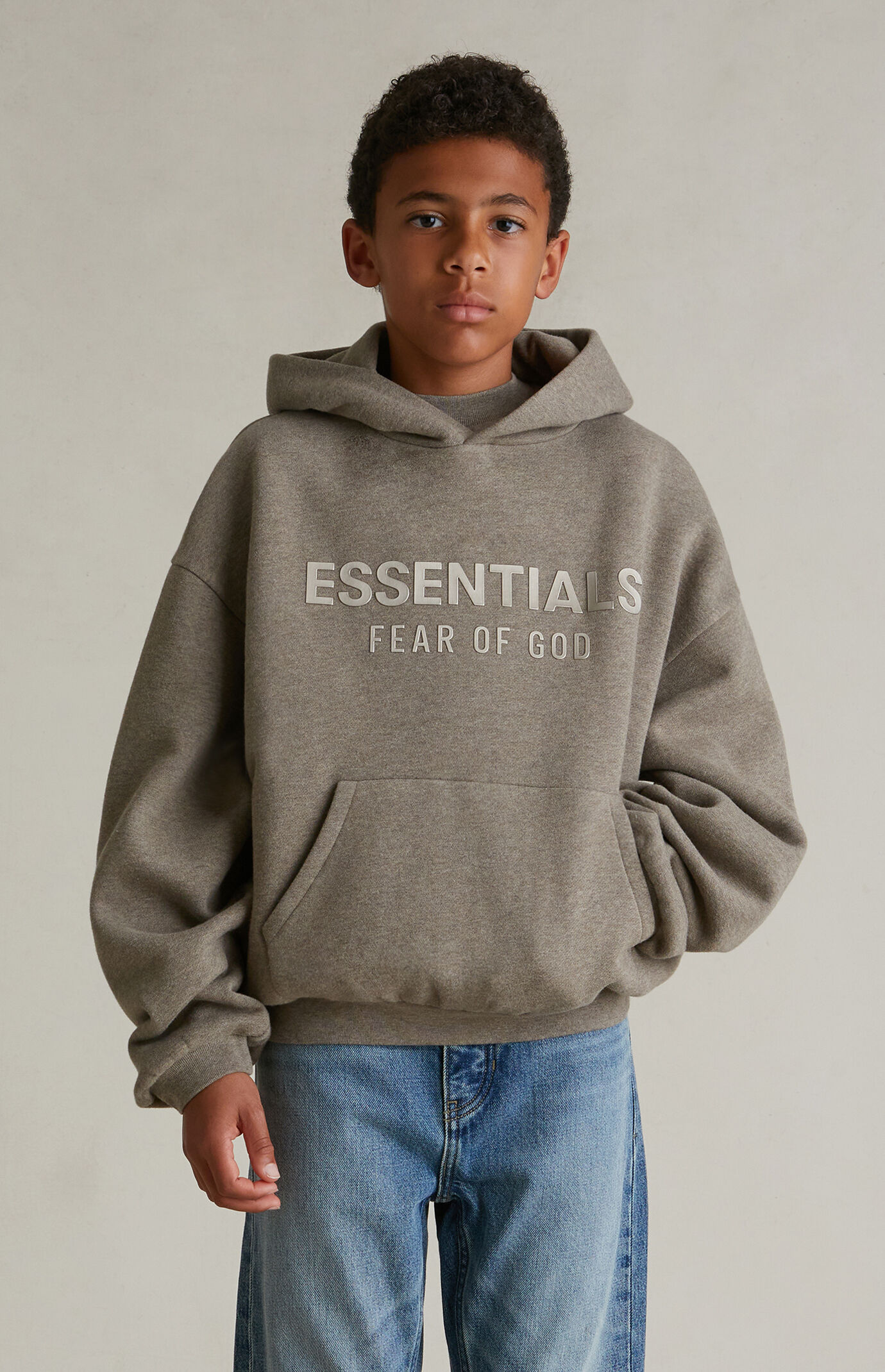 Fear of God ESSENTIALS Kids Homestead Heather Fleece Hoodie | Pacsun