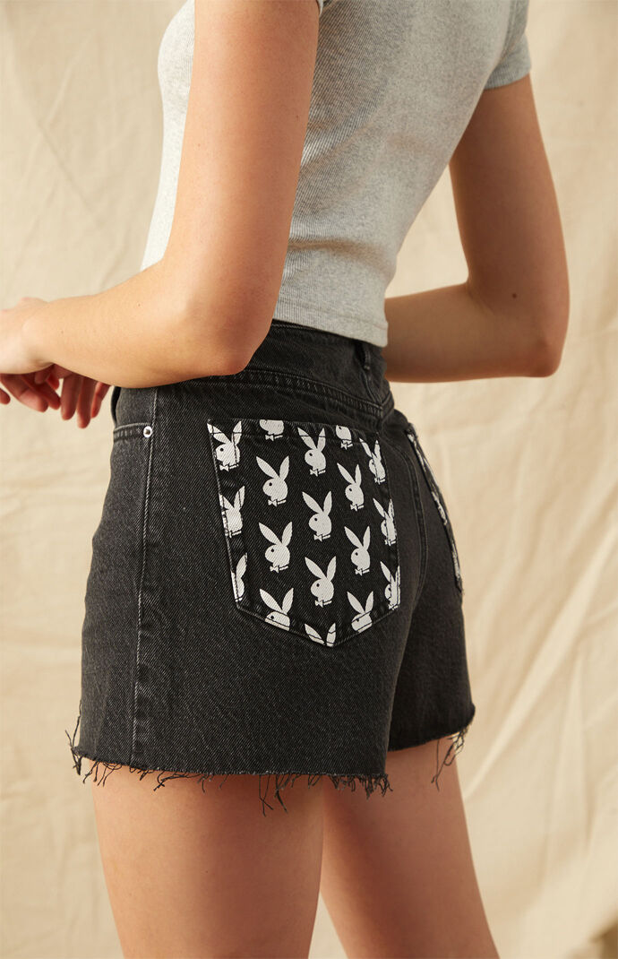 By PacSun Black Ultra High Waisted Vintage Denim Shorts