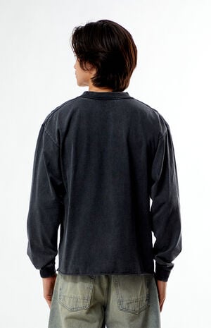Washed Black Premium Cropped Long Sleeve T-Shirt image number 2