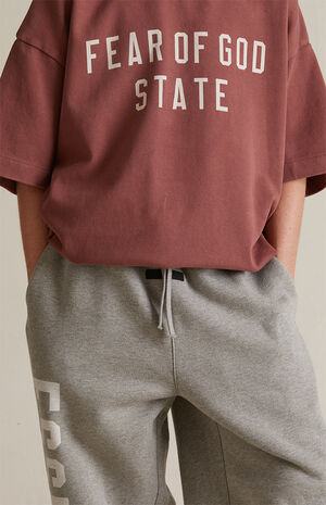 Kids Dark Heather Oatmeal Fleece Relaxed Sweatpants image number 5
