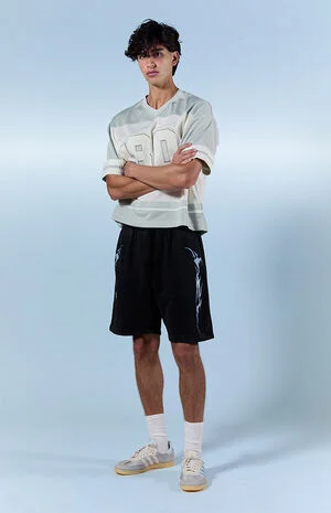 Black Graphic Fleece Volley Sweat Shorts image number 1