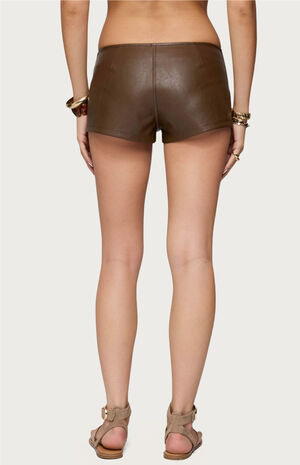 Grommet Faux Leather Micro Shorts image number 3