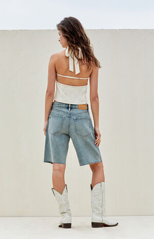 Medium Indigo Baggy Jorts image number 3