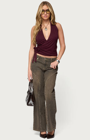 Addana Wrapped Halter Top image number 5