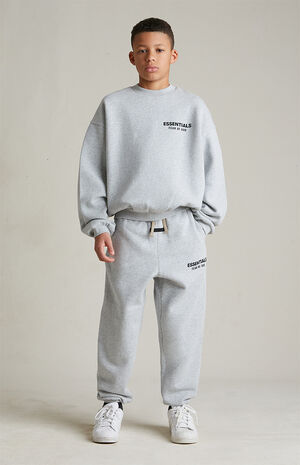 Kids Light Heather Grey Fleece Sweatpants image number 2