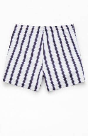 Mandarin Charcoal Striped 4.5'' Swim Trunks image number 2