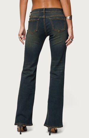 Tez Vintage Washed Low Rise Bootcut Jeans image number 3