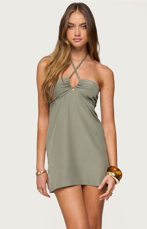 Anetta Keyhole Halter Mini Dress image number 1