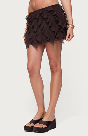 Clare Chiffon Ruffled Mini Skirt image number 2