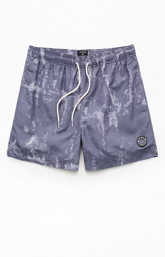 Pacsun Gray Oil Dye 4.5" Swim Trunks