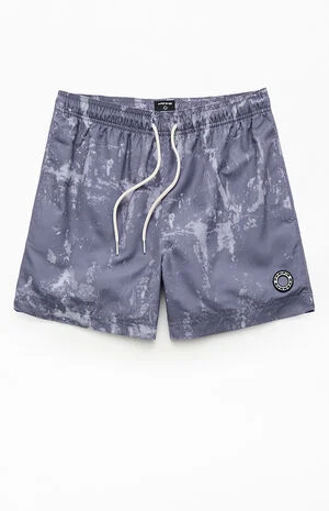 Gray Oil Dye 4.5" Swim Trunks image number 1