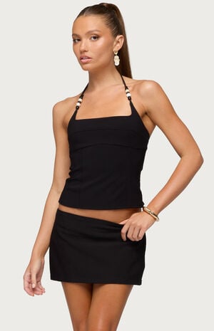 Yua Beaded Woven Halter Top image number 1