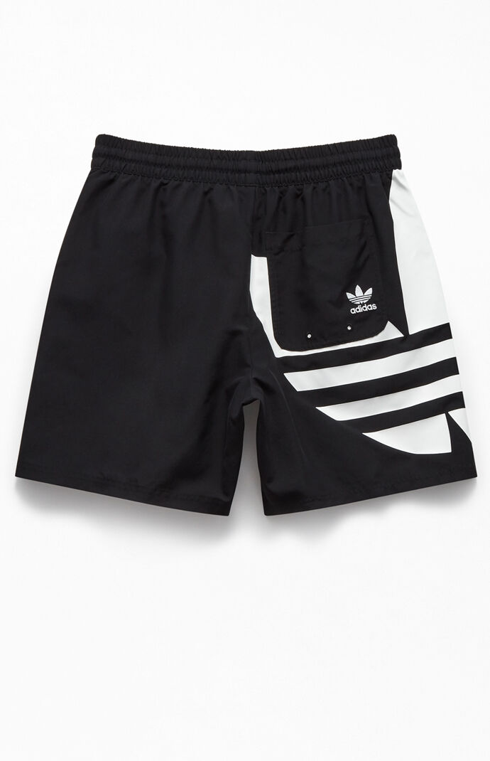 Black Big Trefoil Swim Trunks