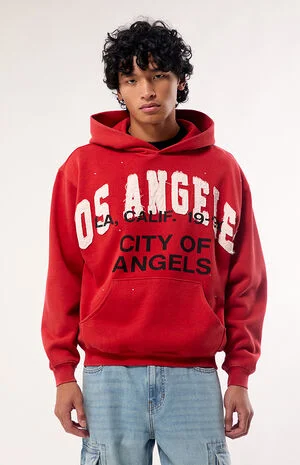 Red Los Angeles Applique Fleece Hoodie image number 1