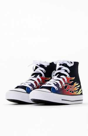 Kids Flame Chuck Taylor All Star High Top Shoes image number 2