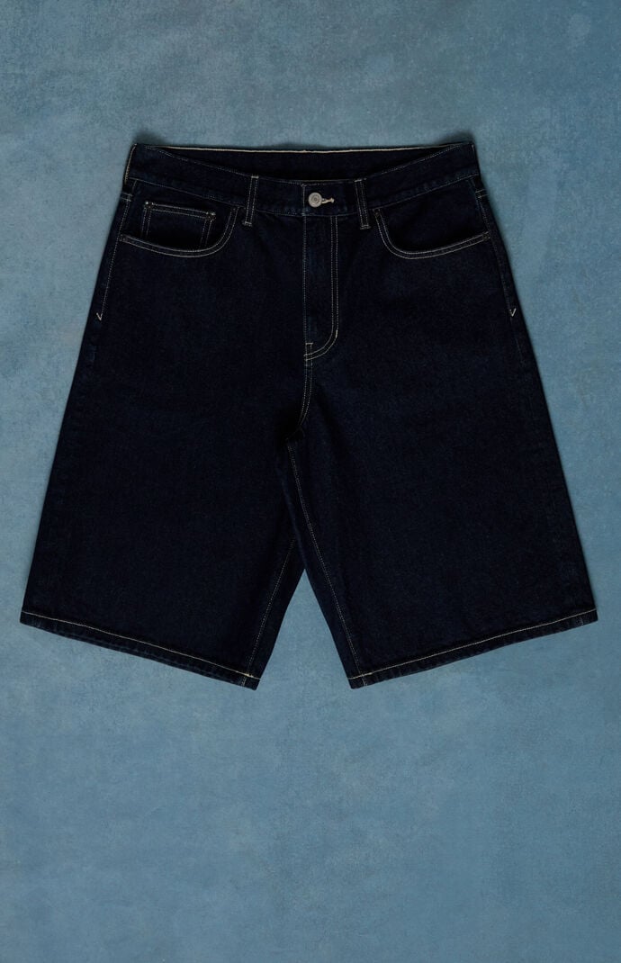Pacsun Austin Extreme Baggy Denim Shorts Dark Blue