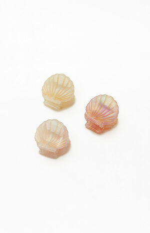 3 Pack Mini Shell Hair Claw Clips image number 2