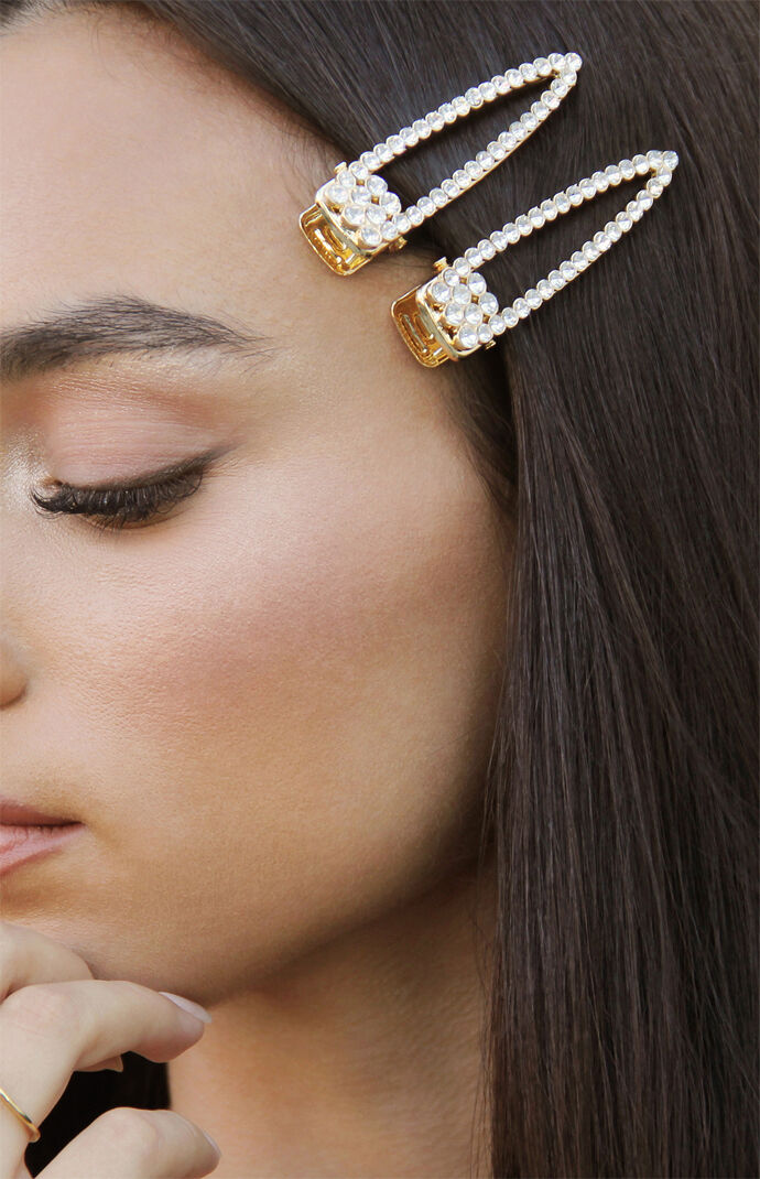Gatsby Crystal Gold Hair Clips
