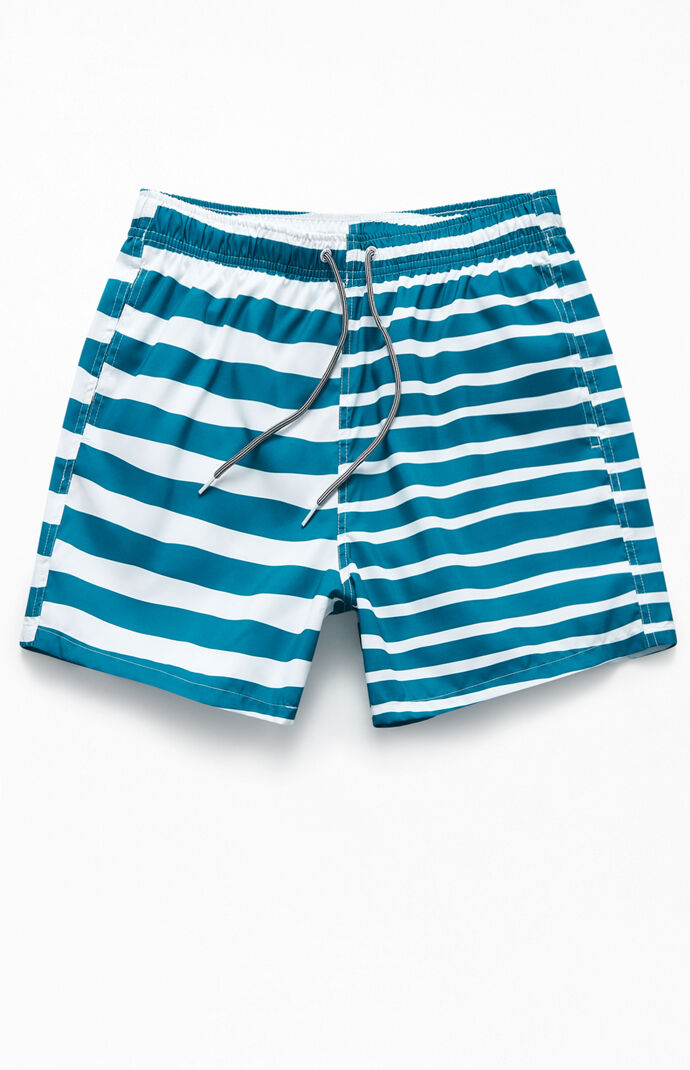 Double Stripe 18" Swim Trunks