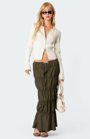 Tiered Scrunch Maxi Skirt image number 2