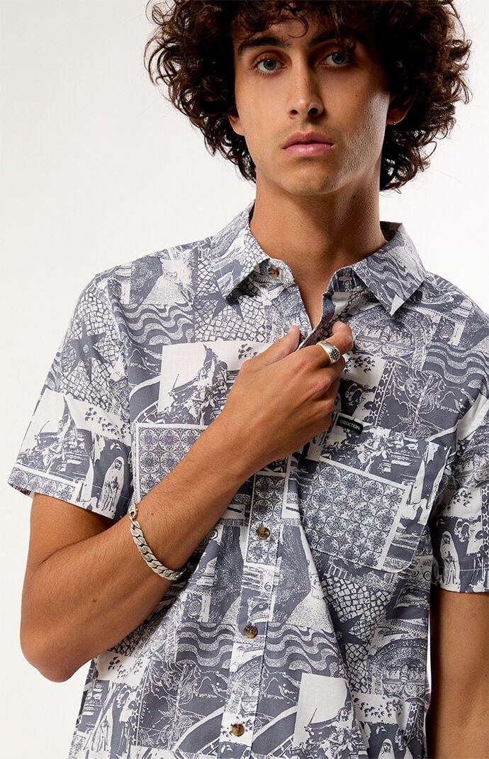 Brixton Charter Print Woven Button Down Shirt