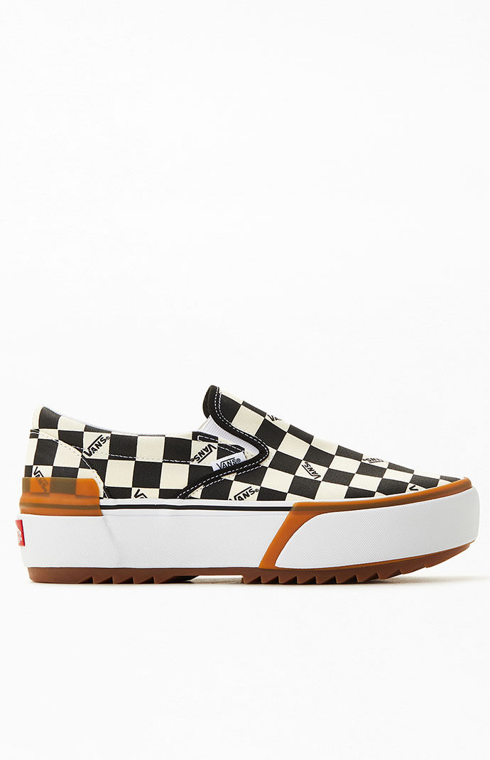 Platform checkerboard clearance slip on vans
