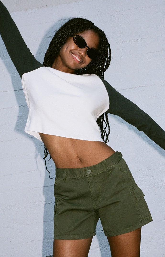 John Galt Green Cargo Shorts
