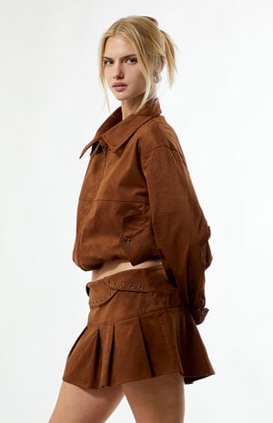 Faux Suede Attic Box Mini Skirt image number 4