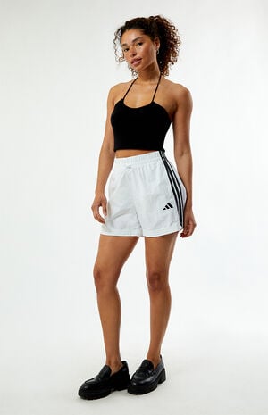White 3-Stripes Woven Shorts image number 4