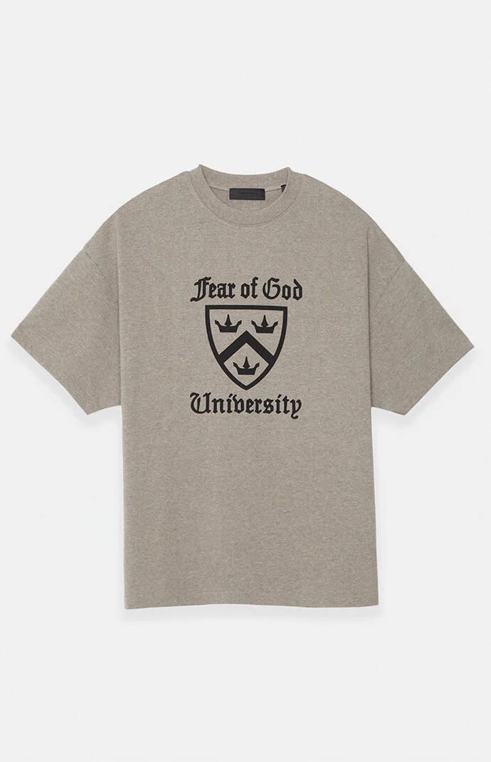 Fear of God Heather Grey Heavy Crew Neck T-Shirt