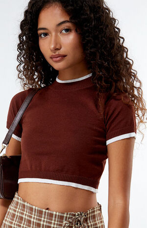 Knit Cropped Sweater Top image number 2