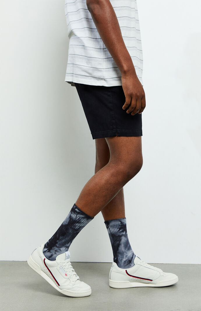 Black Stretch Twill Volley Shorts
