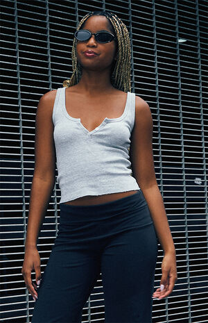 Silver Henley Tank Top image number 1