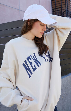 White Erica NY Crew Neck Sweatshirt image number 1