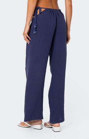Leoni Side Tie Cotton Gauze Pants image number 5