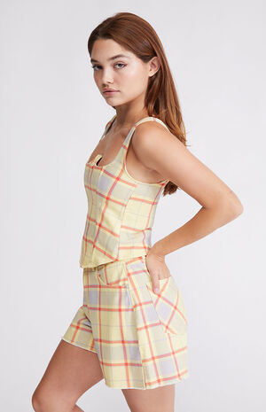 Plaid Seamed Corset Top image number 3