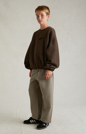 Essentials Heather Wood Crew Neck Sweatshirt image number 6