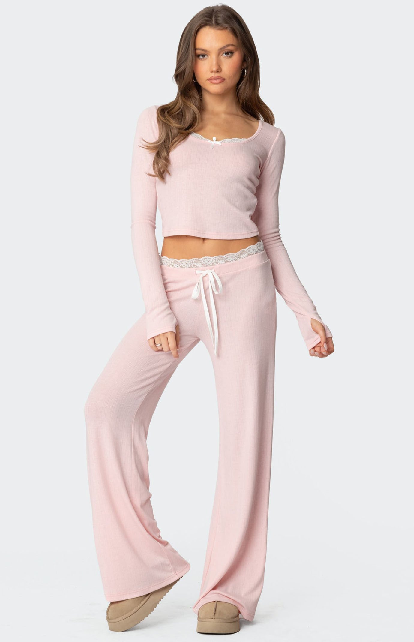 Edikted Peekaboo Lace Pants | PacSun