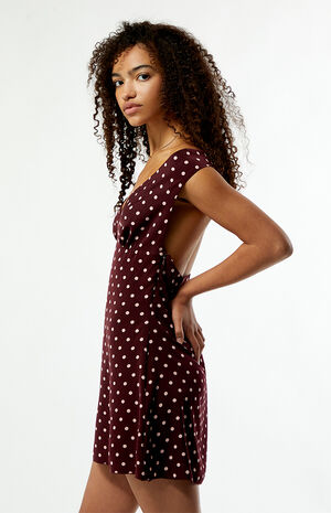 Grace Off-The-Shoulder Polka Dot Mini Dress image number 4