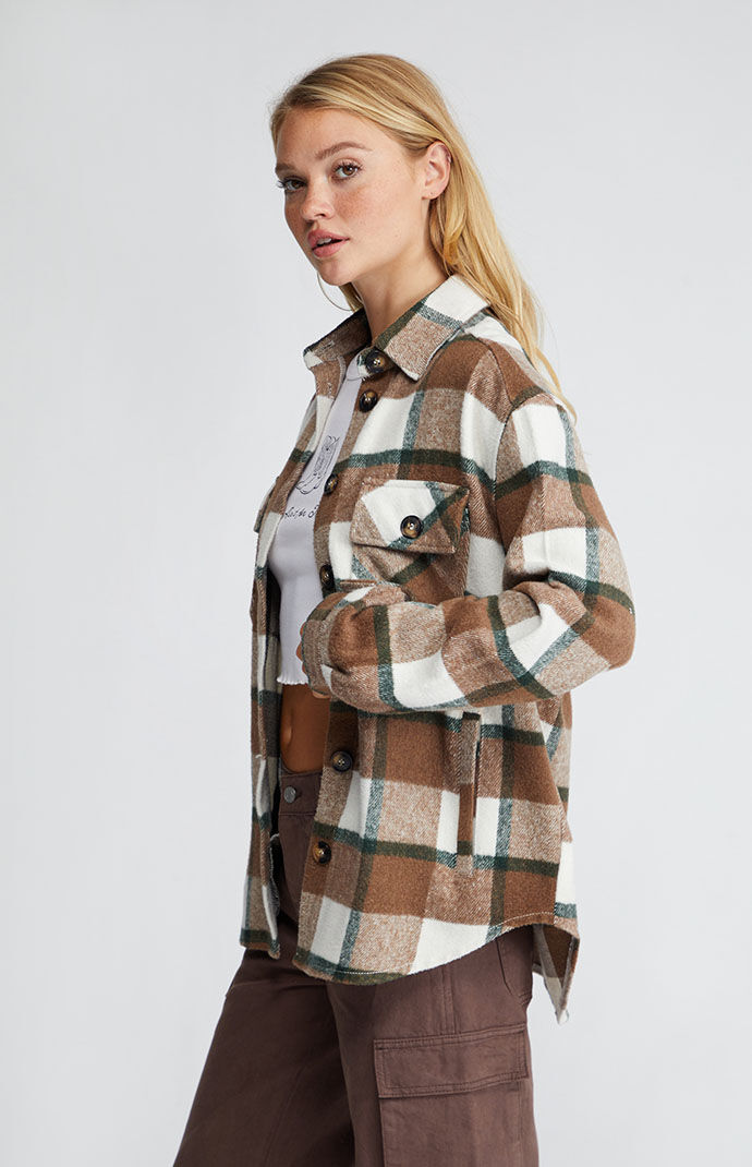 LA Hearts Tan Plaid Shacket | PacSun LA Hearts Tan Plaid Shacket | PacSun