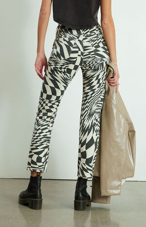 Black & White Printed&nbsp;Mom Jeans image number 4
