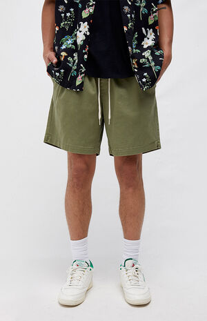 Olive Twill Volley Shorts image number 2