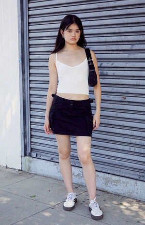 Black Beverly Cargo Mini Skirt image number 5